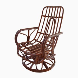 Mid-Century Rattan Rocking Chair