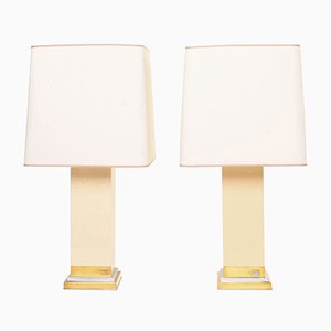 French Pair of Lamps by Jean Claude Mahey, 1970s