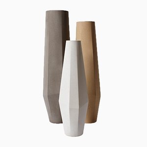 Marchigue Vases in White, Grey, & Beige Concrete by Stefano Pugliese for Crea Concrete Design, Set of 3
