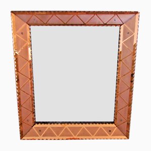 Vintage Italian Mirror with Etched Frame, 1940s