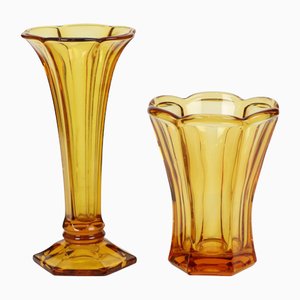 ART DECO Style ガラス 金属 花瓶　Vintage Art Deco Vases at Pamono