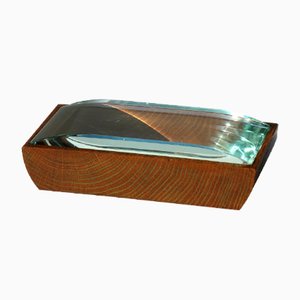 Mid-Century Crystal and Wood Box by Pietro Chiesa for Fontana Arte