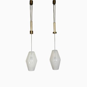 Lampes à Suspension Vintage Ajustables par Paolo Venini, 1950s, Set de 2