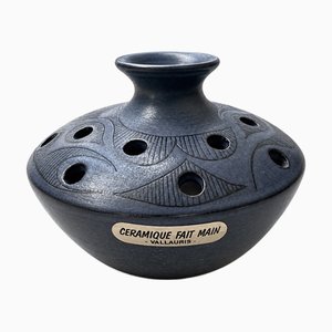 Mid-Century Vallauris Glazed Stoneware Pique Fleurs Vase by Fonck and Mateo, 1960s