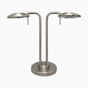 Vintage Brushed Metal Table Lamp by Jan Des Bouvrie for Boxford Holland, 2003