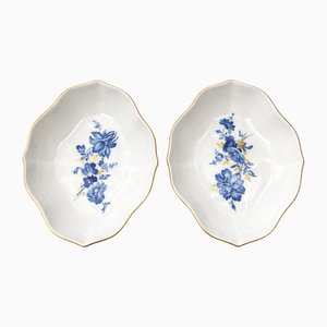Vintage Miniature Bowls with Blue Floral Motif from Meissen Porcelain, 1970s, Set of 2