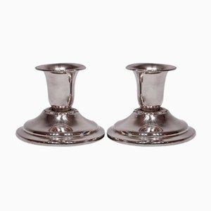 Vintage Small Silver Candlesticks, Set of 2