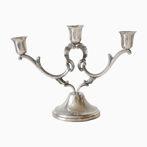 Swedish Grace K8 3-Arm Candelabra in Pewter from Svenskt Tenn, 1936