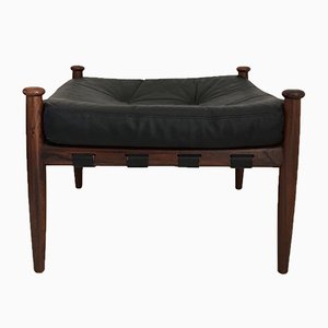 Leather and Rosewood Ottoman by Eric Merthen for Ire Mobler, 1960s