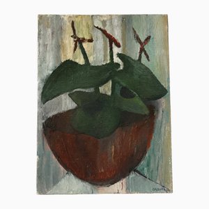 Yvonne Grauer, Flowers in a Gourd, 1960s, Oil Painting