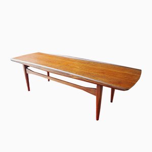 Danish Sleigh Style Teak Coffee Table By Finn Juhl For France Søn Danish Sleigh Style Teak Coffee Table By Finn Juhl For France Søn 1950s