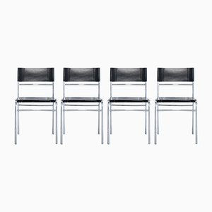 Leather Dining Chairs from Zanotta, 1990s, Set of 4