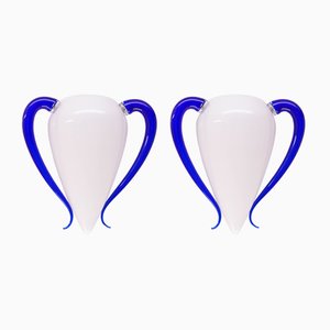 Apliques italianos vintage de cristal de Murano de Barovier & Toso. Juego de 2