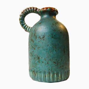 Vase Art Déco Vert en Céramique par Michael Andersen, 1940s