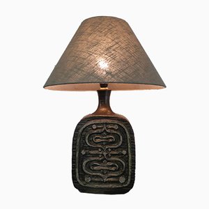 Lámpara brutalista grande de cerámica de Emiel Laskaris, años 60