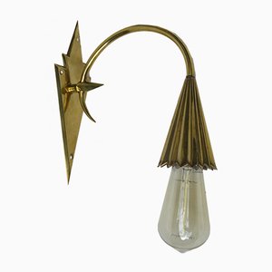 Vintage Art Nouveau Brass Wall Applique