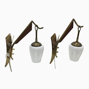 Mid-Century Modern Wall Sconces, 1950s, Set of 2