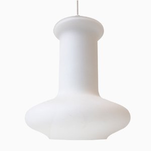 Lampada a sospensione in vetro opalino bianco di Holmegaard, anni '60