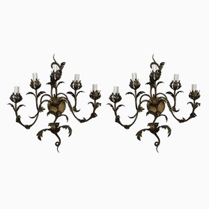 Appliques in Wrought Iron, 1950s, Set of 2