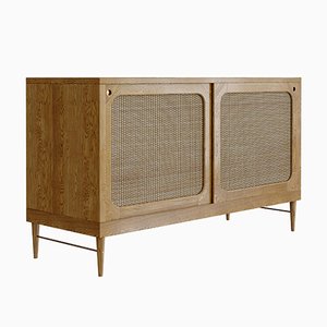 Sideboard in Natural Oak and Rattan by Lind + Almond for Jönsson Inventar