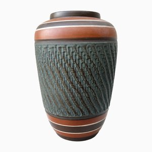 Large Handcrafted West German Sgraffito Ceramic Vase by Bay Keramik, 1960s