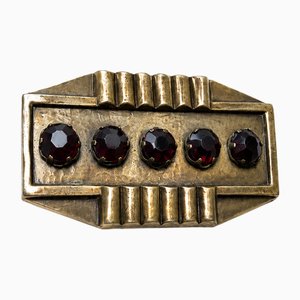 Erte · Geometric Bronze Brooch