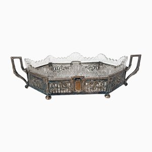 French, maker unknown · Silver-Plated Cut-Glass Jardinière