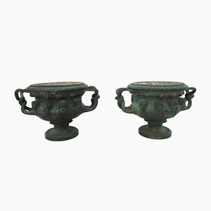 Antike Warwick Albani Übertöpfe aus Bronze von CD, 2er Set