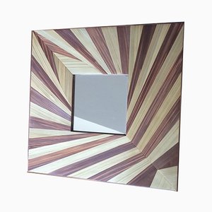 Miroir Feuille avec Marqueterie de Paille par Violeta Galan