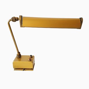 French Golden-Lacquered Steel Workshop Lamp from Mazda, 1950s
