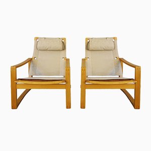 Chaises Safari Mid-Century par Børge Jensen & Sønner pour Bernstorffsminde Møbelfabrik, Danemark, Set de 2