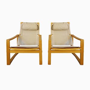 Set of Danish Mid-Century Safari Chairs by Børge Jensen & Sønner for Bernstorffsminde Møbelfabrik