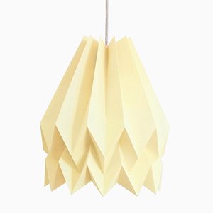 PLUS Plain Pale Yellow Origami Lamp by Orikomi