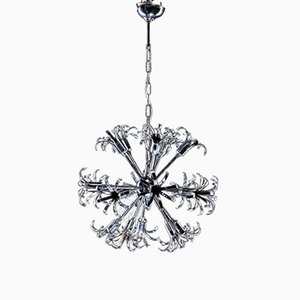 Lustre Spoutnik Coloré 16 Bras - Laiton - Style Mid-century - 34 Cm De Hauteur