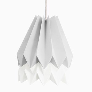 Lampe Origami PLUS Gris Clair avec une Bande Blanc Polaire par Orikomi