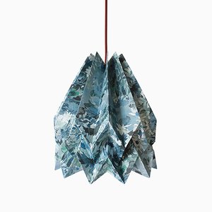 Lampe Origami Tournesol Bleue par Orikomi