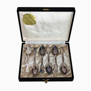 Silvered Mocca Spoons from Argentor Werke, 1950s, Set of 6