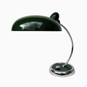 Lampada da scrivania verde scura in metallo cromato di Escolux, anni '30