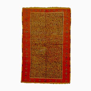 Vintage Berber Teppich in Safrangelb & Rot