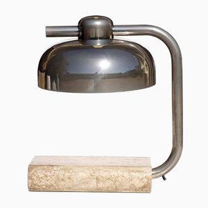 Vintage Italian Travertine Marble Table Lamp by Paolo Salvi, 1970s