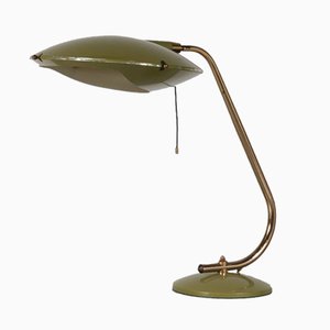 Lacquered Metal & Brass Table Lamp, 1950s