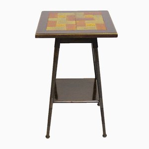 Art Deco Side Table with Ceramic Tiles