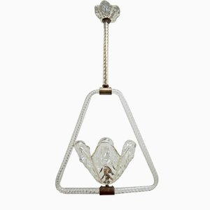 Lámpara colgante de cristal de Murano de Barovier & Toso, años 40