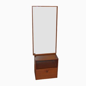 Mid-Century Teak Mirror and Cabinet by Uno & Östen Kristiansson for Luxus, Set of 2