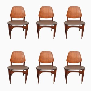 Vintage Italian Chairs by Fratelli Proserpio, 1950s, Set of 6
