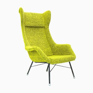 Yellow & Green Wingback Armchair by Miroslav Navratil for Ton, 1960s