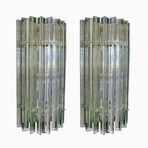 Vintage Murano Glass Sconce with Slatted Glass, Set of 2