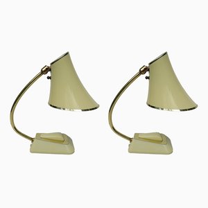 Yellow Table Lamps, 1950s, Set of 2