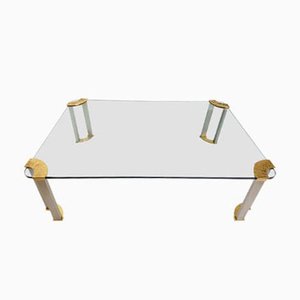 Brass Steel & Glass Coffee Table, 1970s