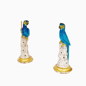 Blaue Vintage Papagei Lampen, 1970er, 2er Set